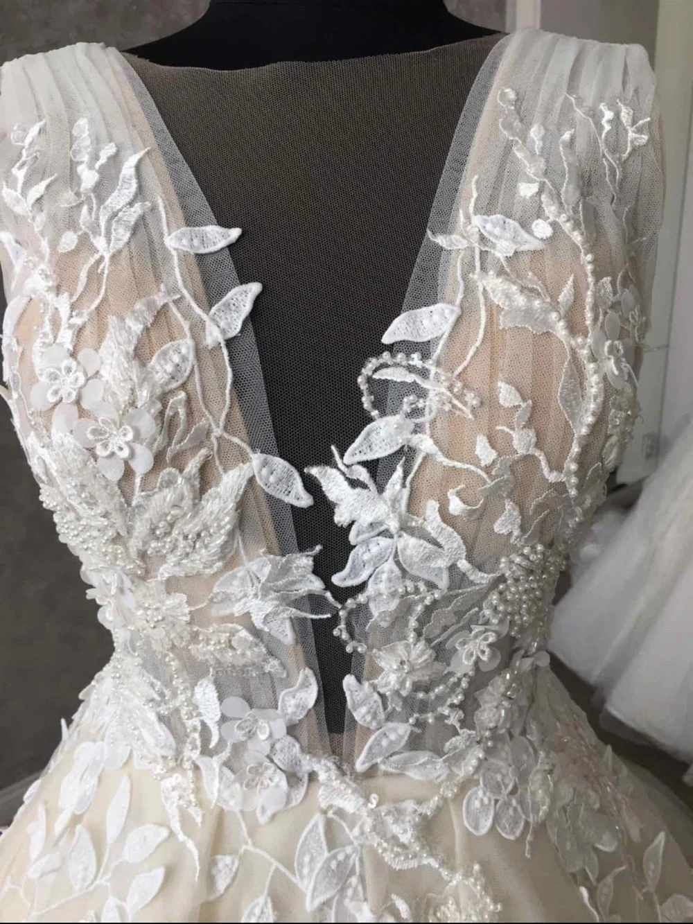 Lorraine by Eva Lendel - Ivory Ball Gown Wedding Dress with Floral Appliqué